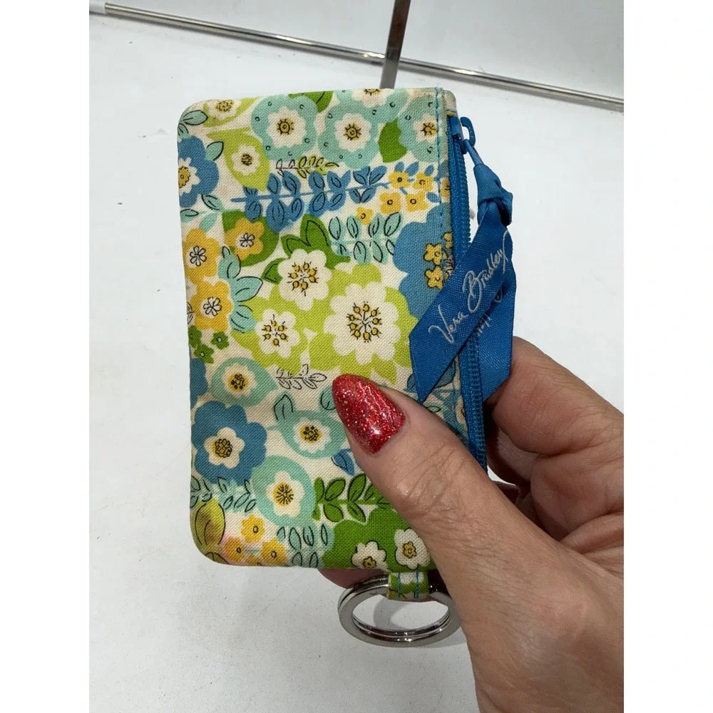 Vera Bradley Zip ID Case Card Holder Wallet Key Ring Blue Rhapsody (retired)